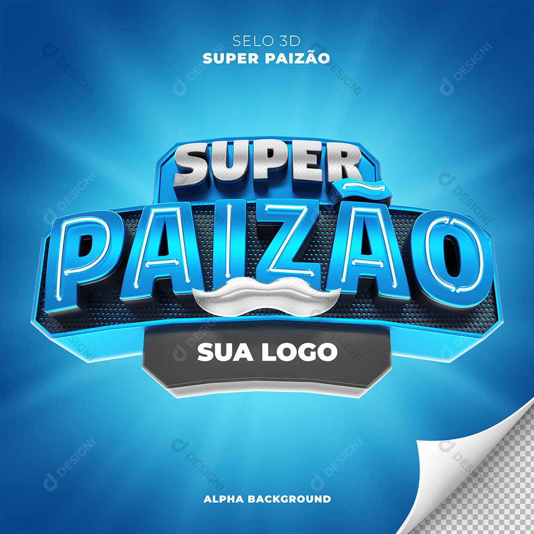 Super Paizão Selo 3D Para Composição Texto Editável PSD