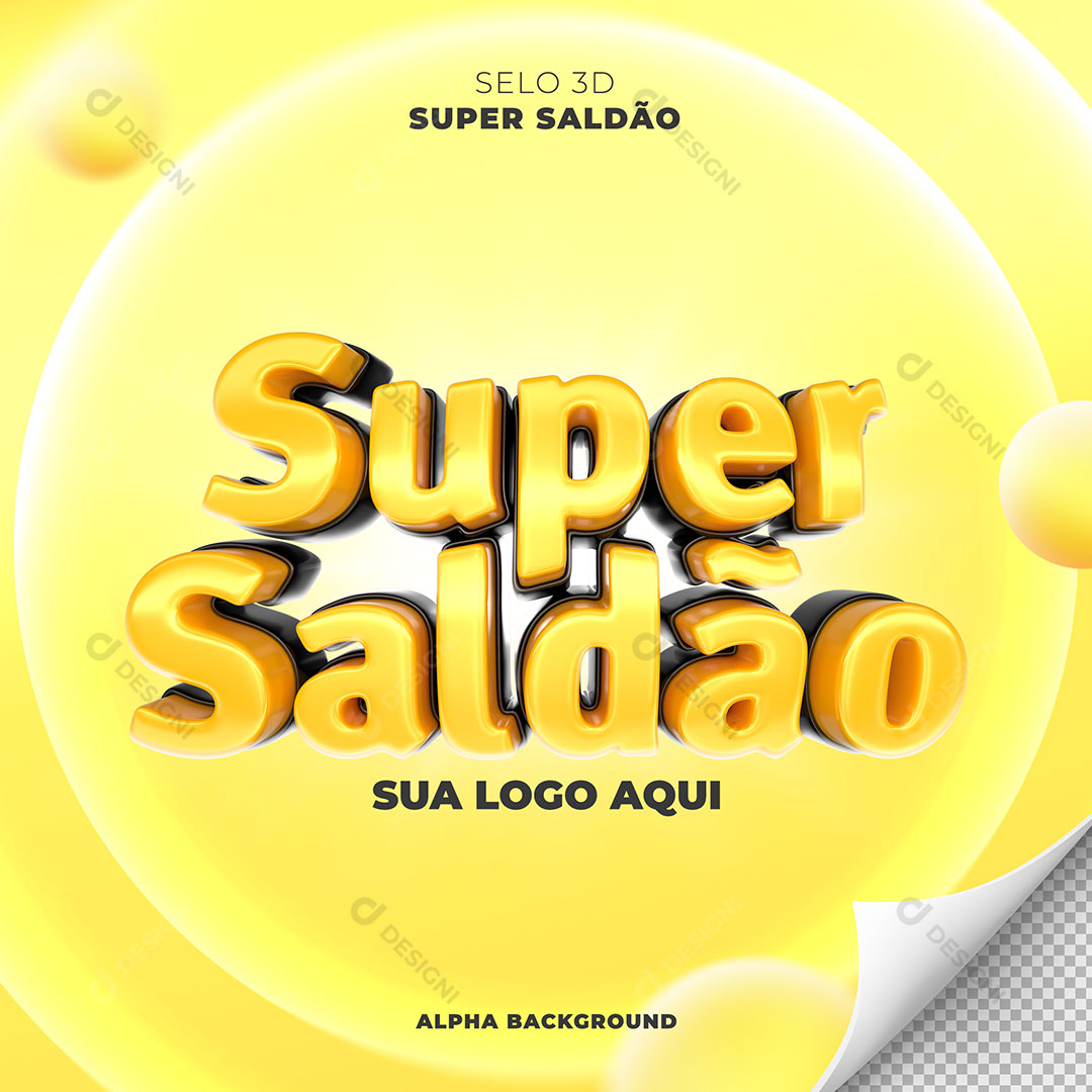 Super Saldão Selo 3D Para Composição PSD Editável