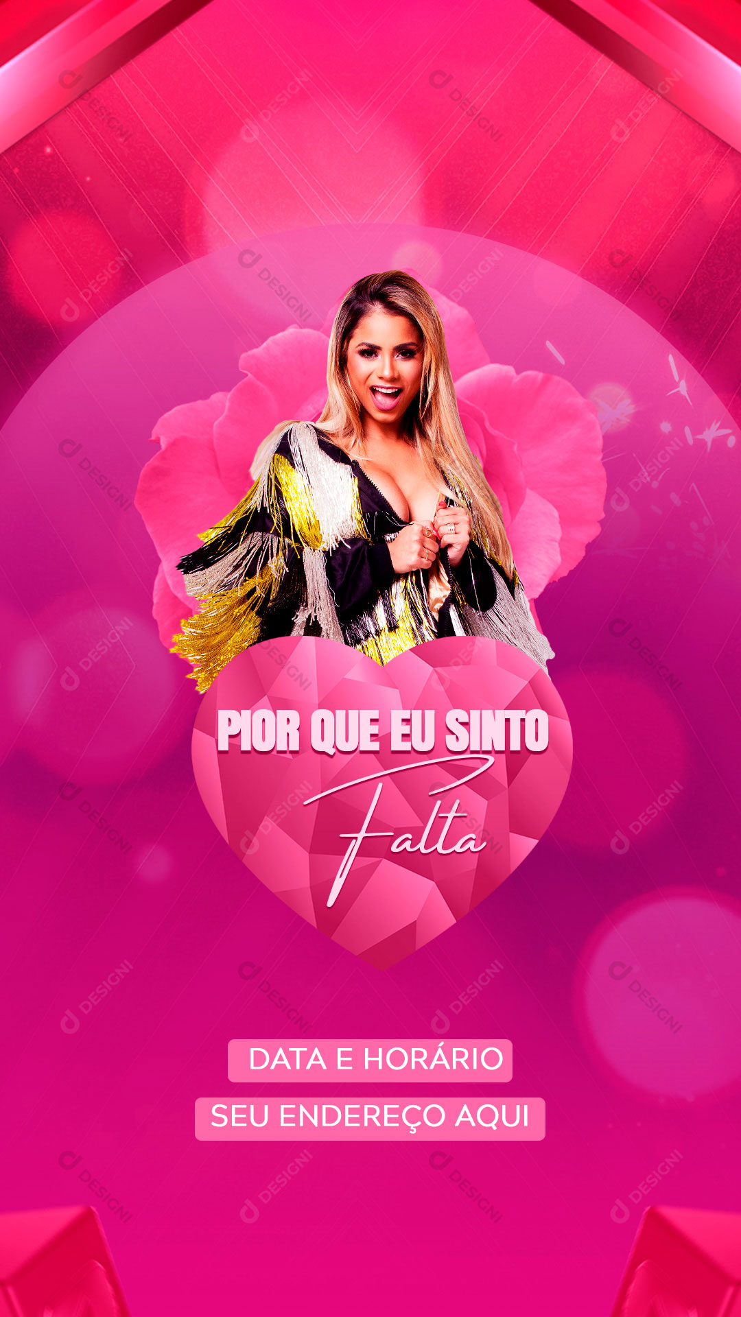 Story Flyer Show Evento Pior Que Eu Sinto Falta Artista Social Media PSD Editável