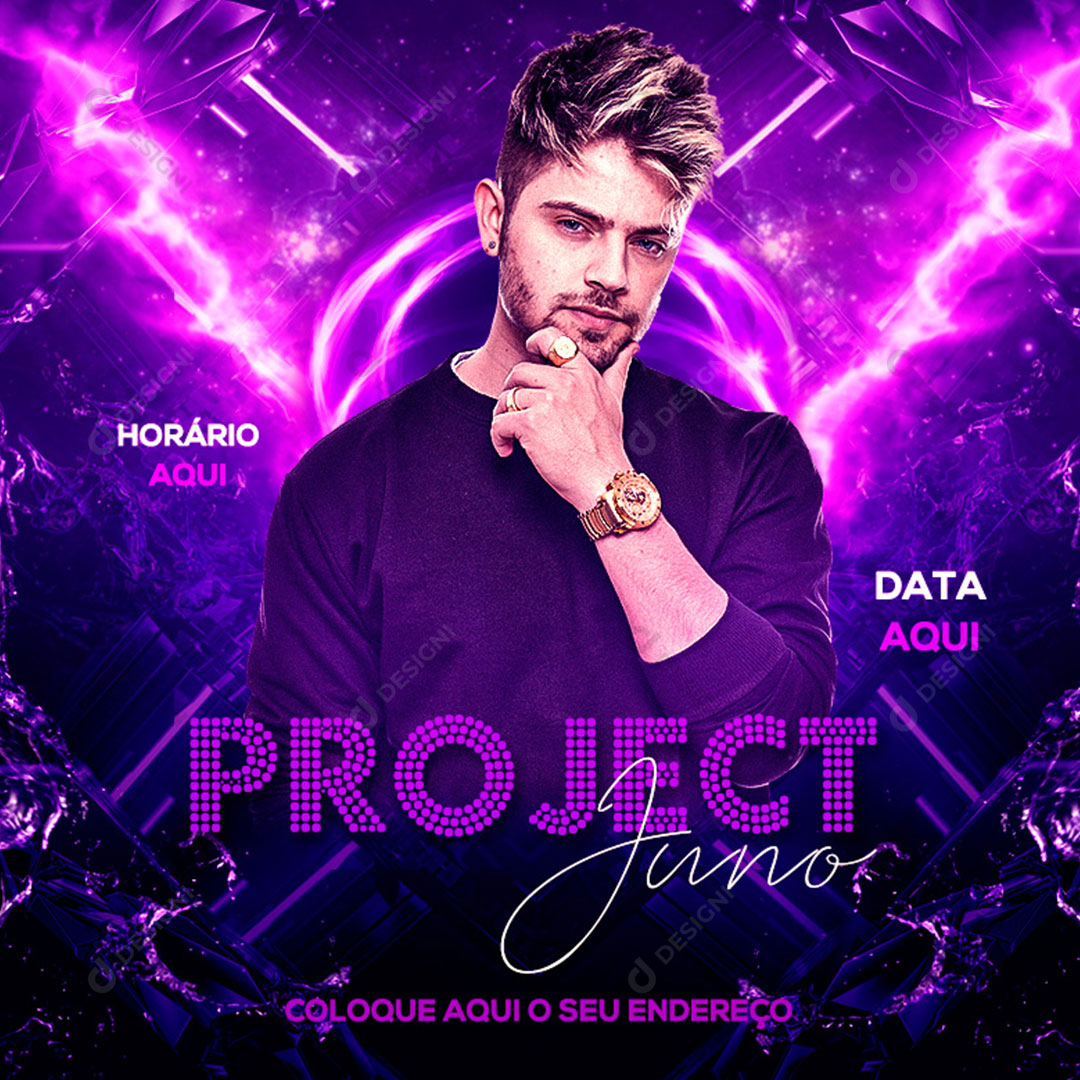 Flyer Show Evento Project Juno Artista Social Media PSD Editável