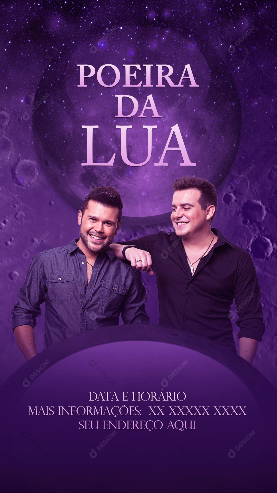 Story Flyer Show Evento Poeira da Lua Artista Social Media PSD Editável