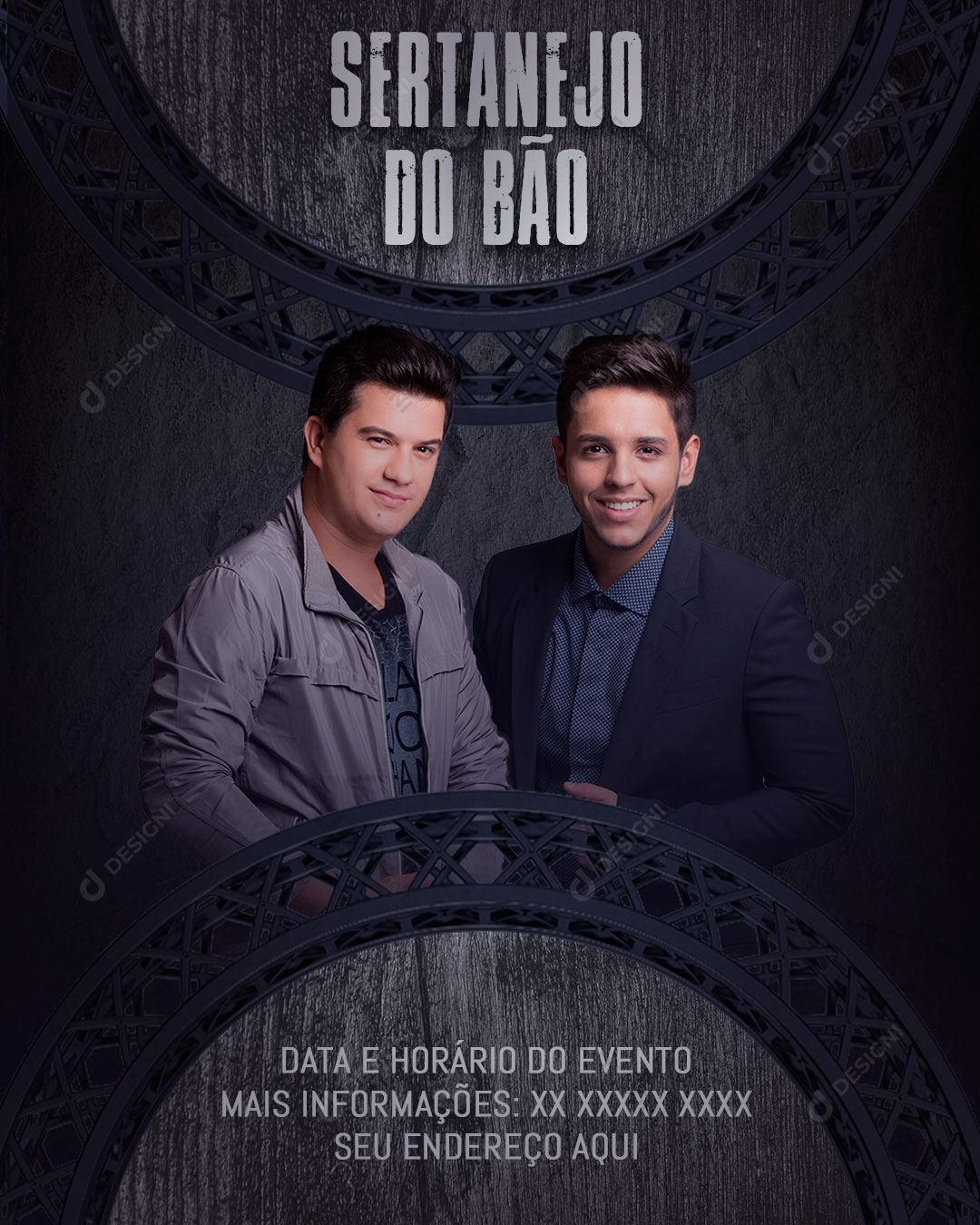 Flyer Show Evento Sertanejo do Bão Artista Social Media PSD Editável