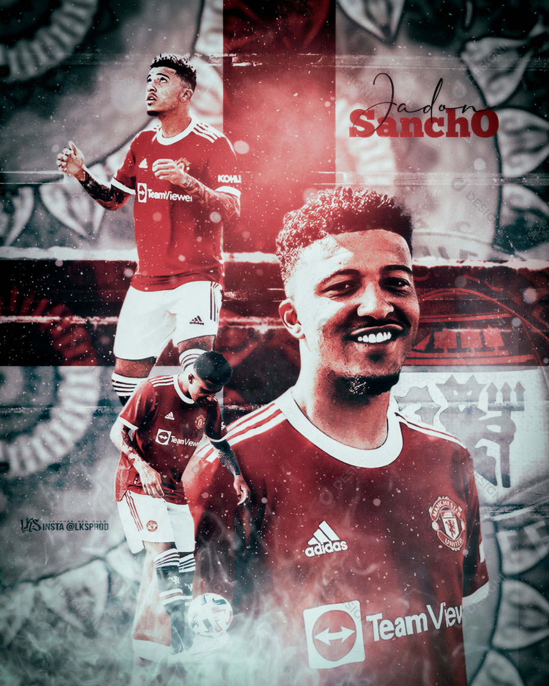 Flyer Jogador de Futebol Jadon Sancho Social Media PSD Editável