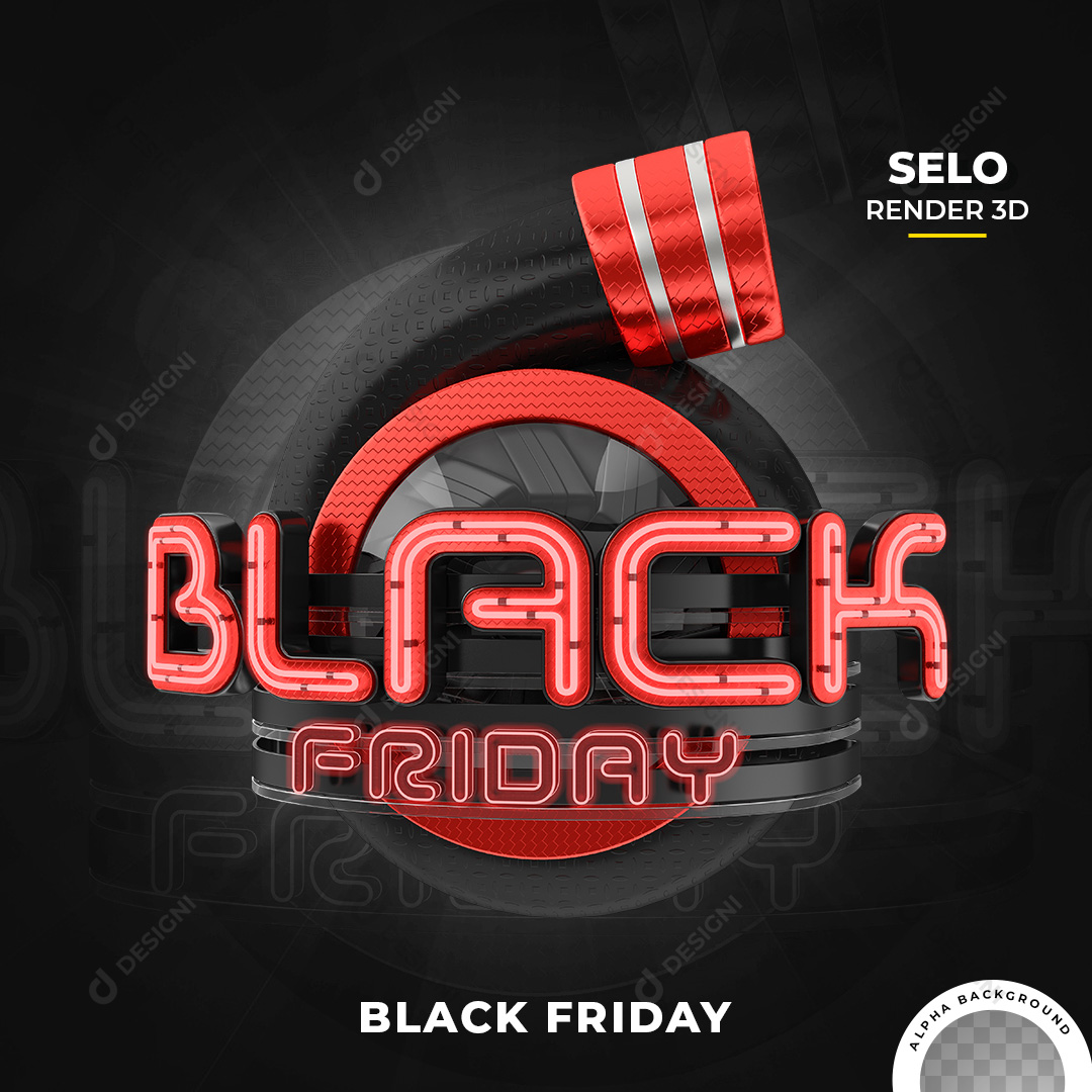 Selo 3D Black Friday PNG Transparente Sem Fundo