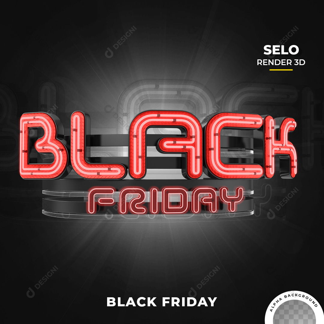 Selo 3D Black Friday PNG Transparente Sem Fundo