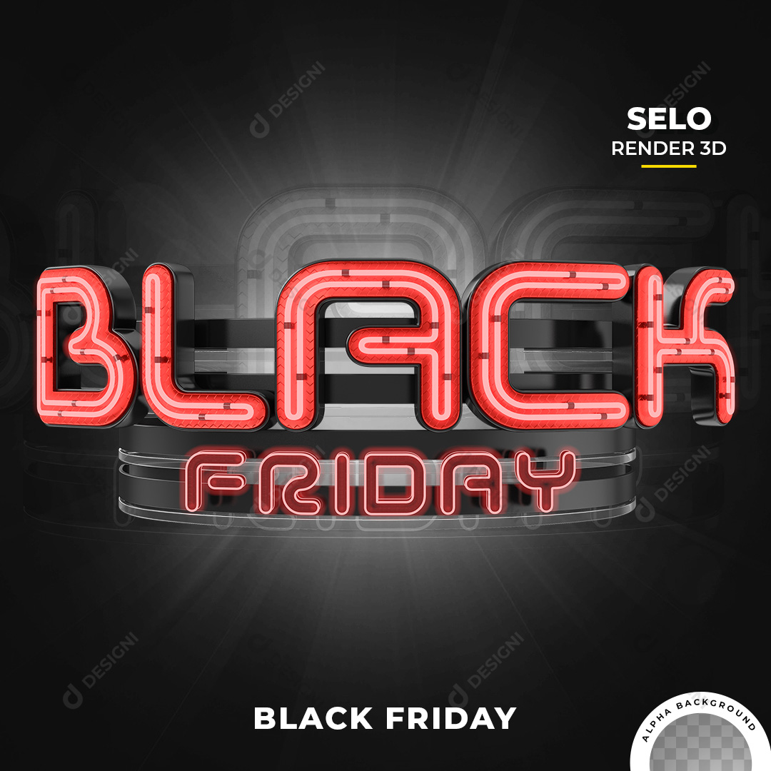 Selo 3D Black Friday PNG Transparente Sem Fundo