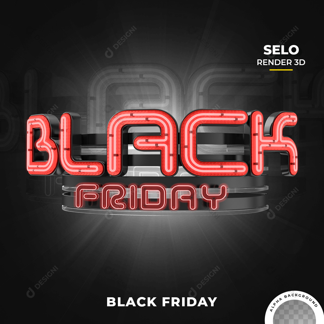 Selo 3D Black Friday PNG Transparente Sem Fundo