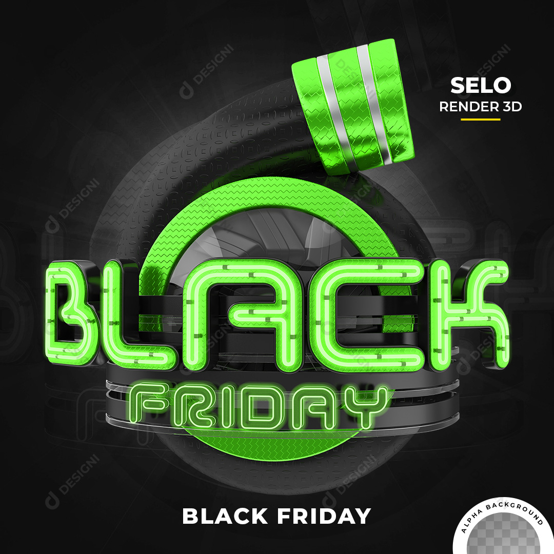 3D Stamp Black Friday PNG Transparent No Background