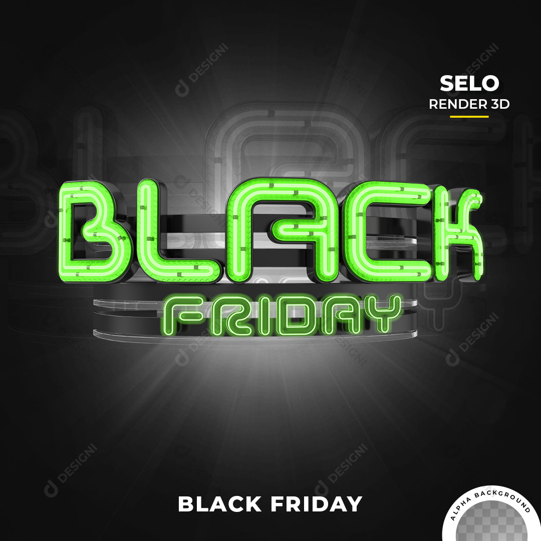 Selo 3D Black Friday PNG Transparente Sem Fundo
