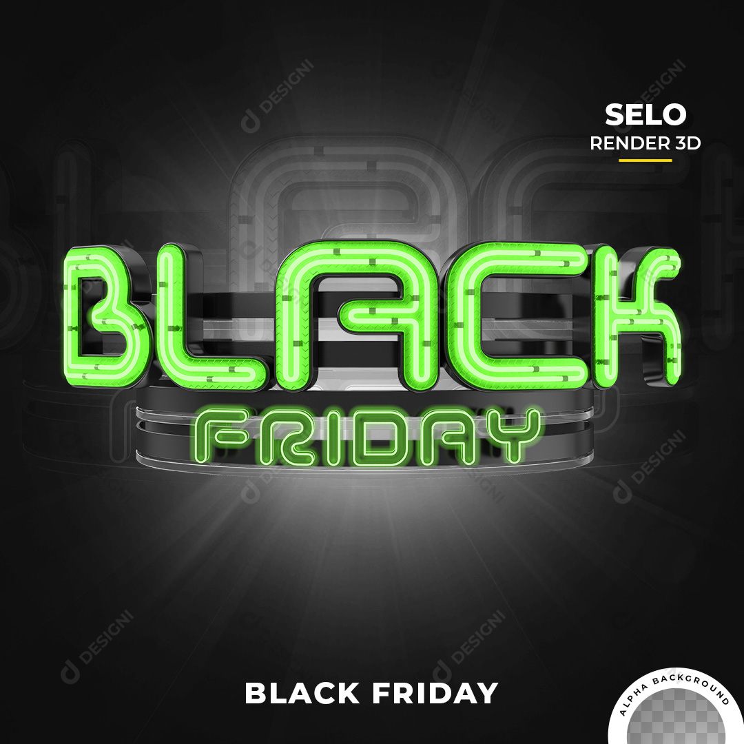 Selo 3D Black Friday PNG Transparente Sem Fundo