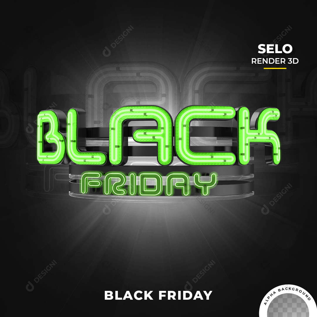 Selo 3D Black Friday PNG Transparente Sem Fundo
