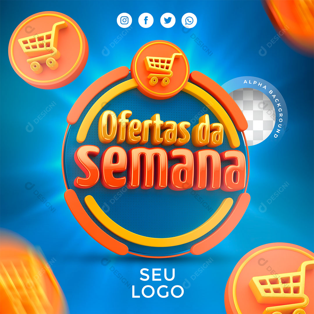 Selo 3D Oferta da Semana PSD Supermercados Lojas