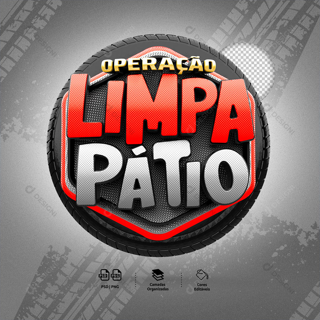 Operação Limpa Pátio Selo 3D Para Composição PSD Editável