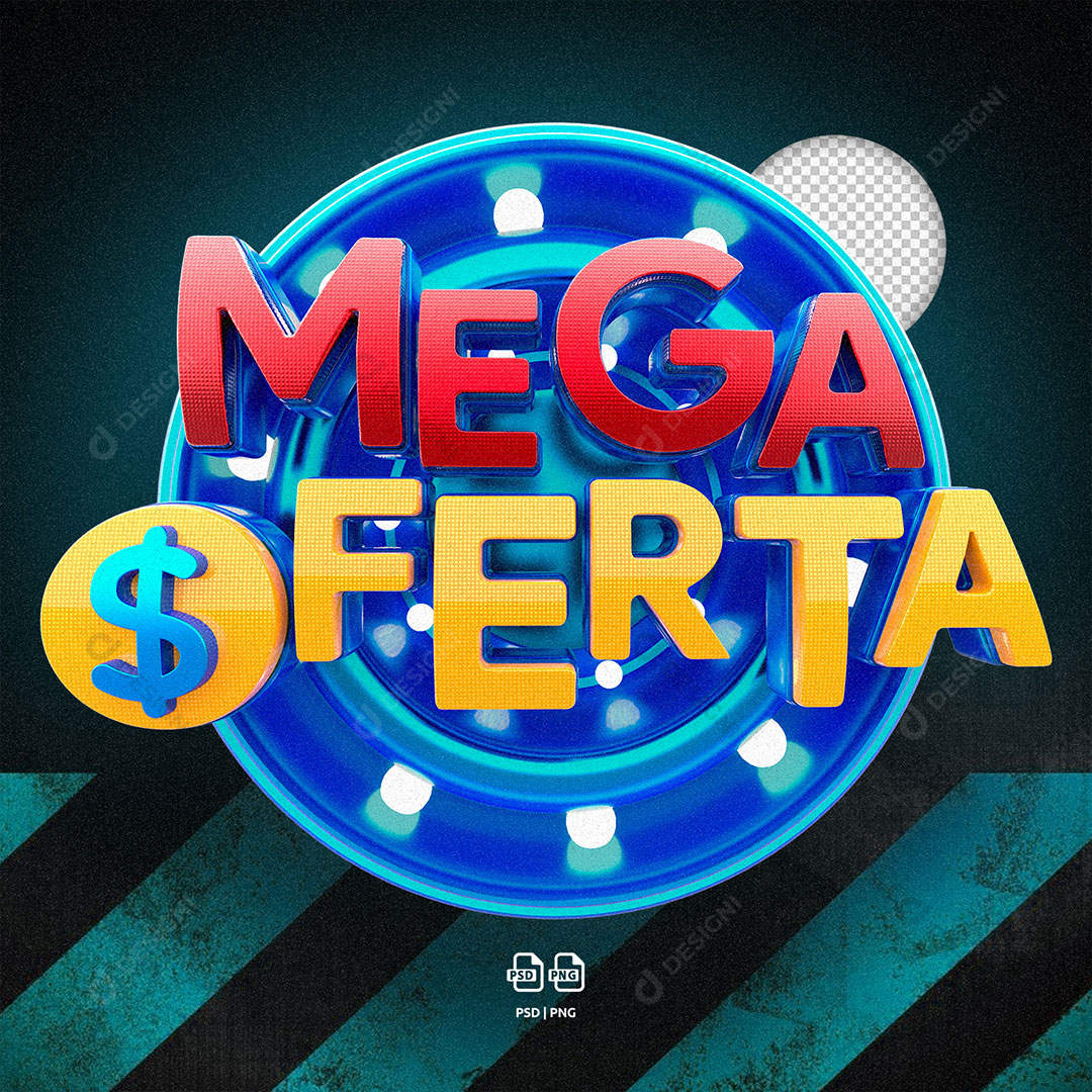 Mega Offer 3D Stamp For Compositing Editable PSD