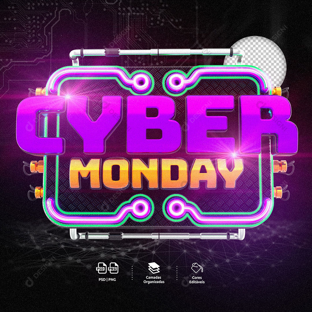 Cyber Monday Selo 3D Para Composição PSD Editável