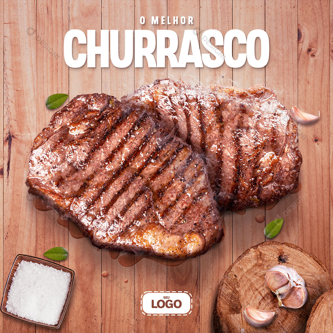 O Melhor Churrasco Carne Assada Social Media PSD Editável