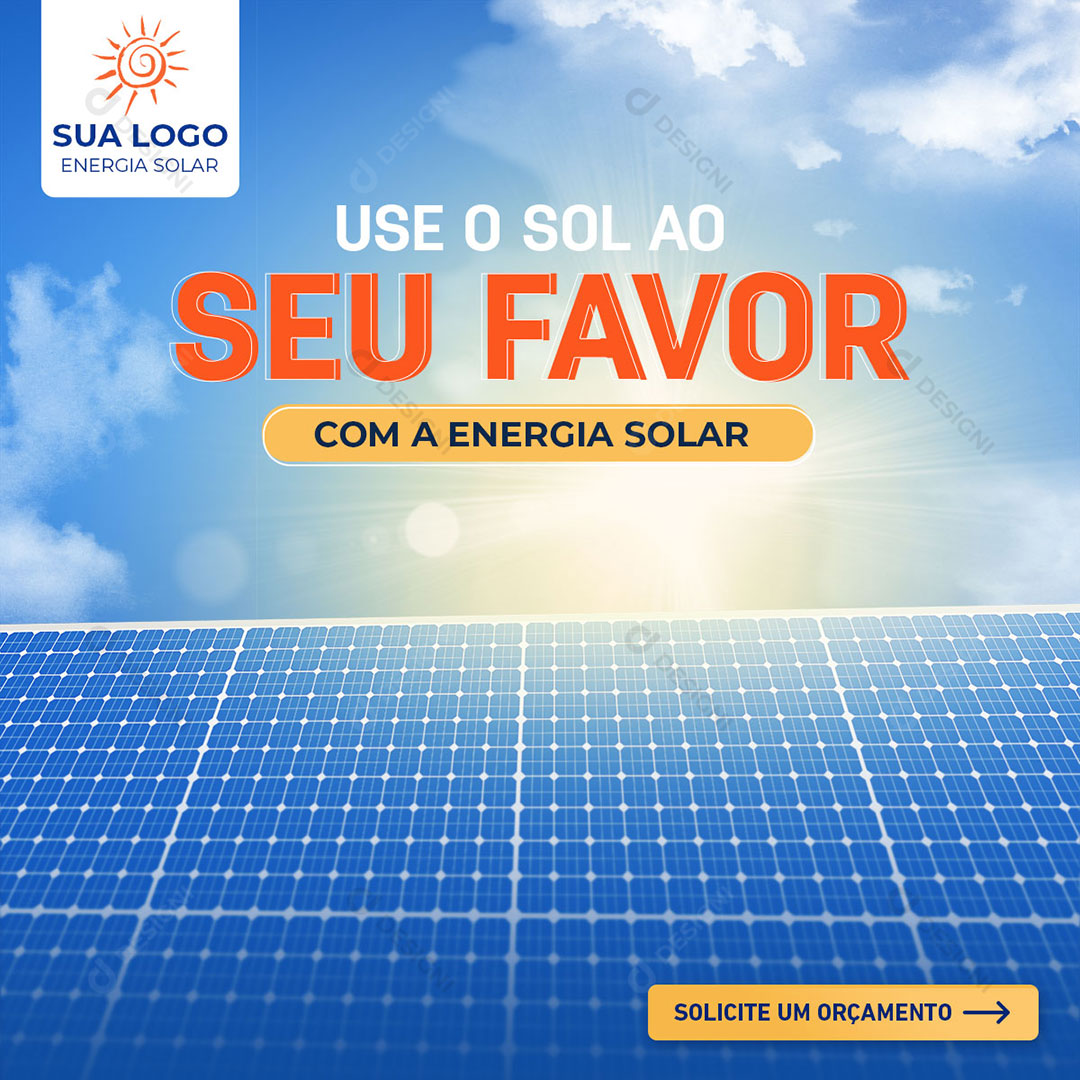 Social Media PSD Energia Solar Editável