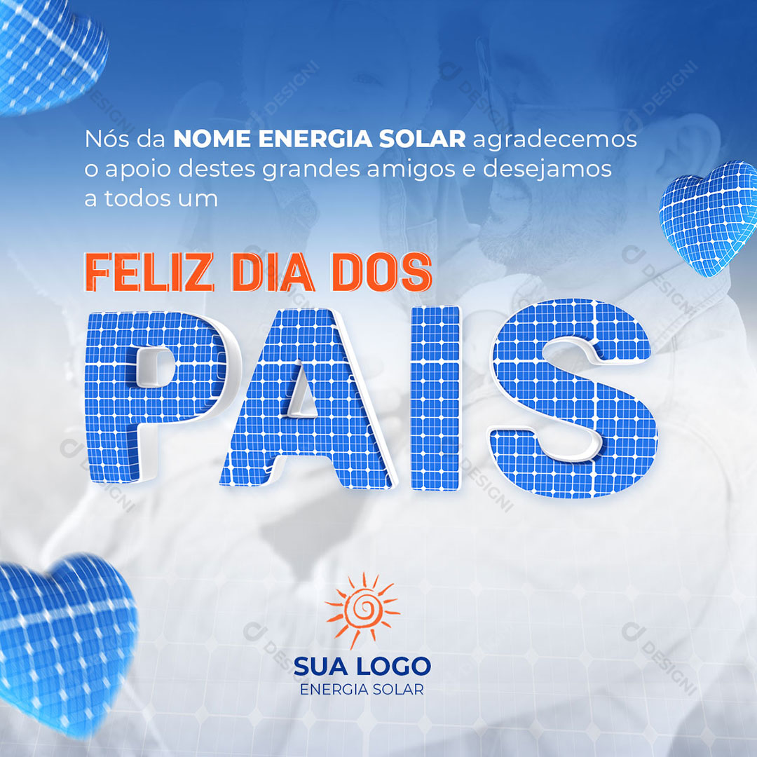 Social Media Energia Solar Dia dos Pais PSD Editável