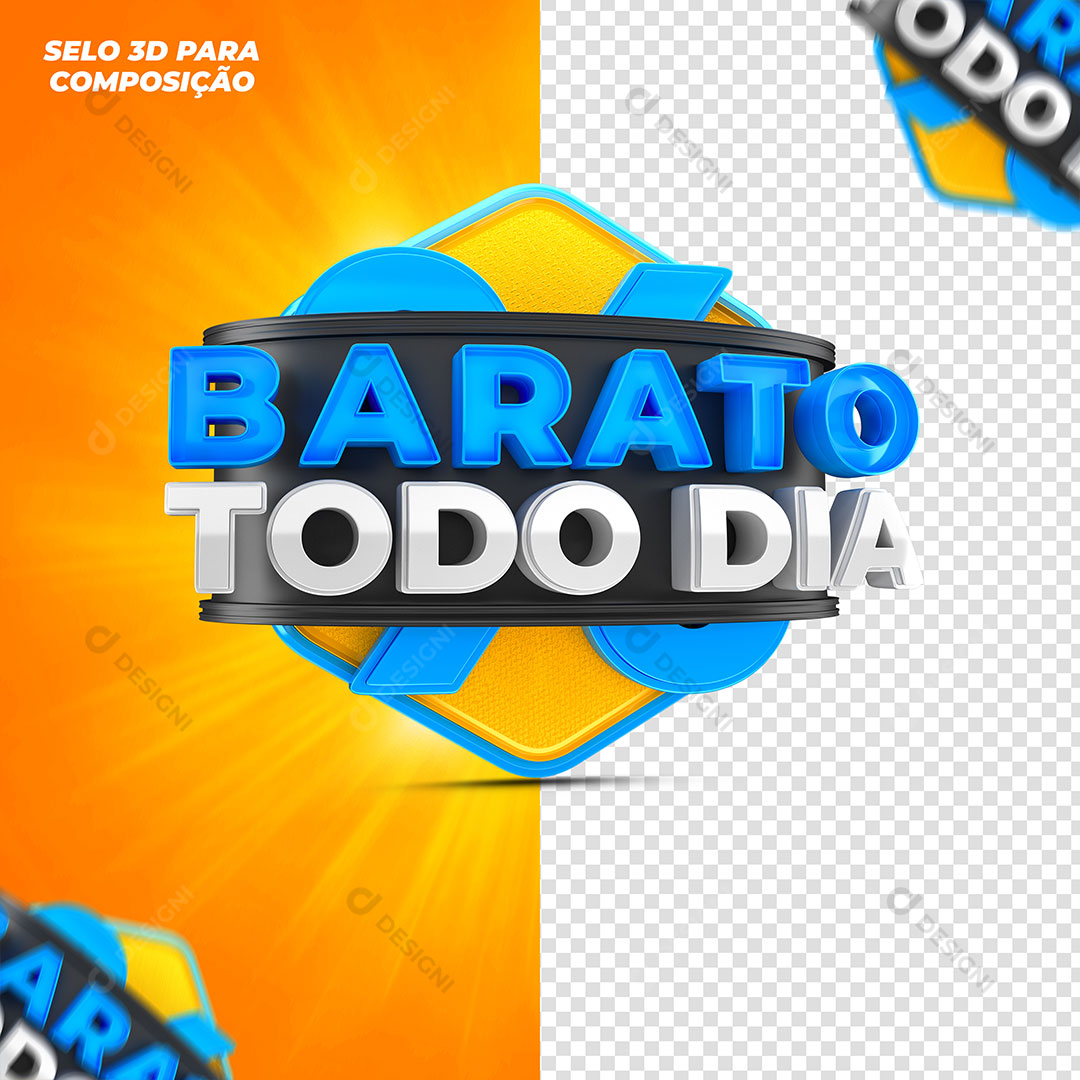 Barato Todo Dia Selo 3D Elemento Para Composição PSD