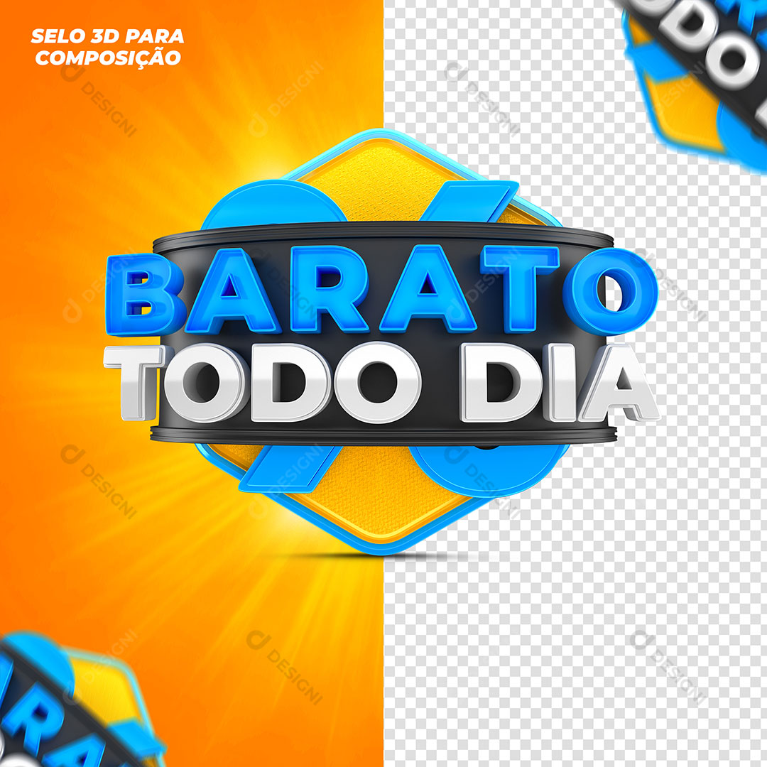 Barato Todo Dia Selo 3D Elemento Para Composição PSD