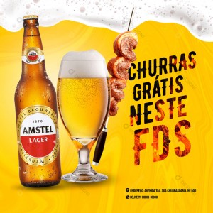 Churrasco Grátis Nesse Final de Semana Social Media PSD Editável