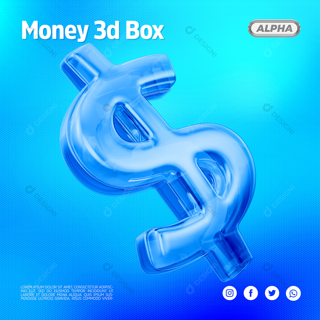 Elemento 3D Para Composição Cifrão PSD