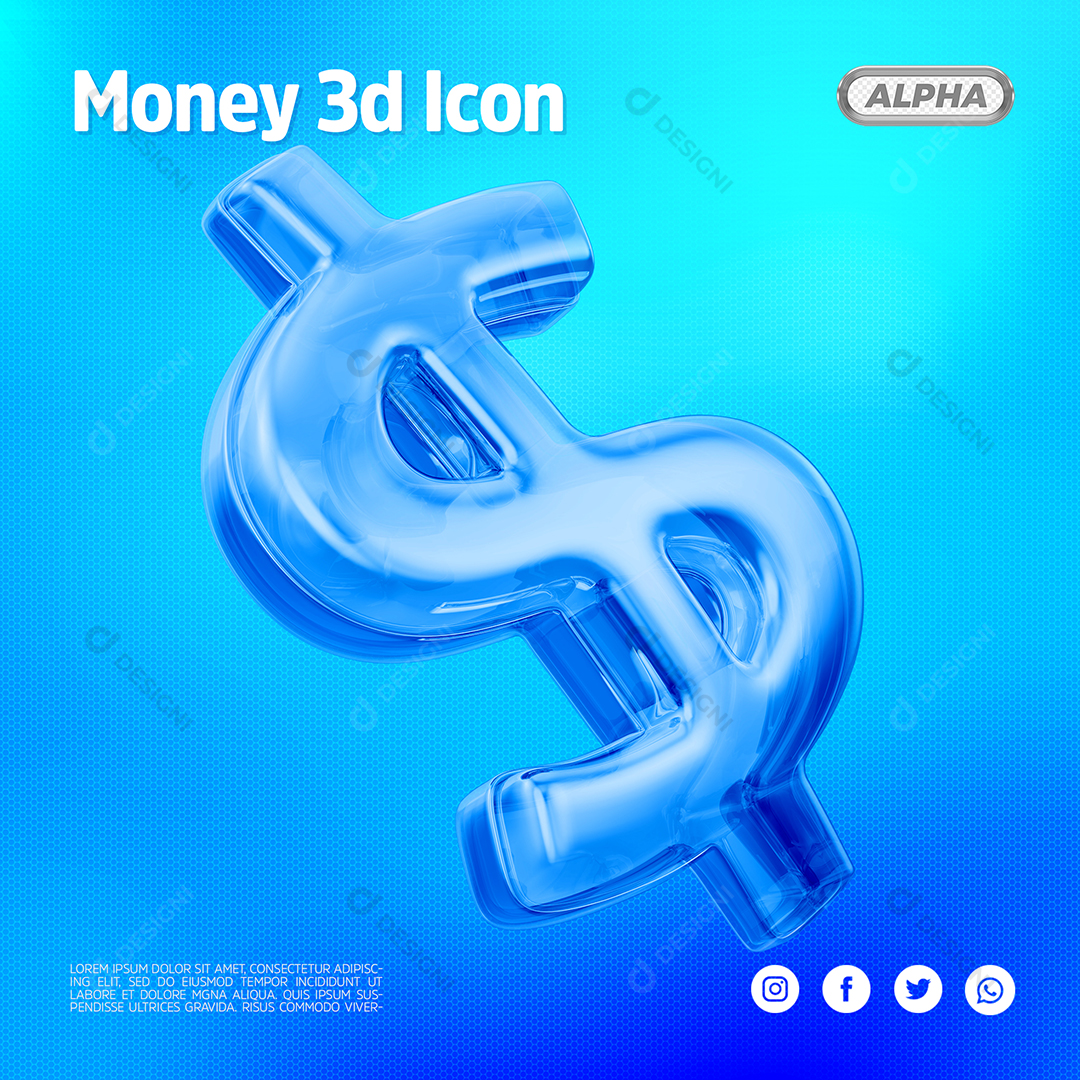 Elemento 3D Para Composição Cifrão PSD