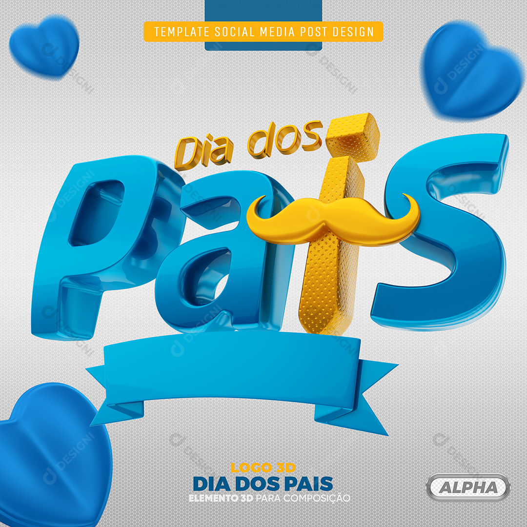 Elemento 3D para Composição Dia dos Pais PSD