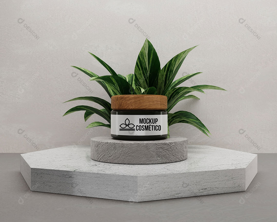 Mockup Pote de Cosmético Cores Editáveis PSD