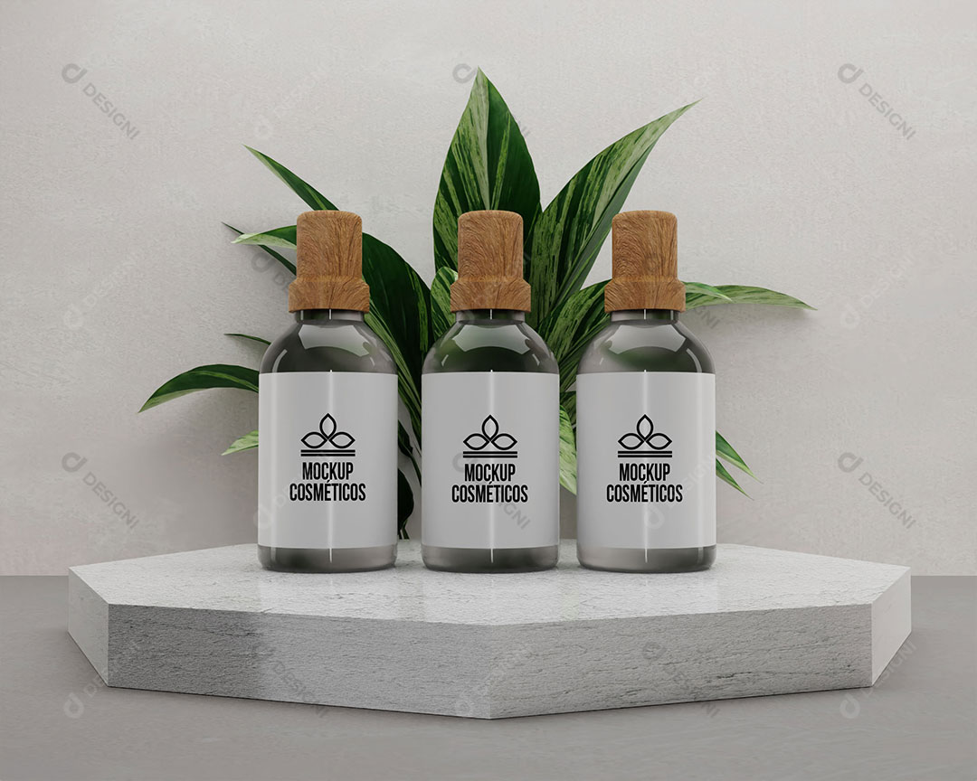 Mockup Frascos de Cosmético PSD Editável