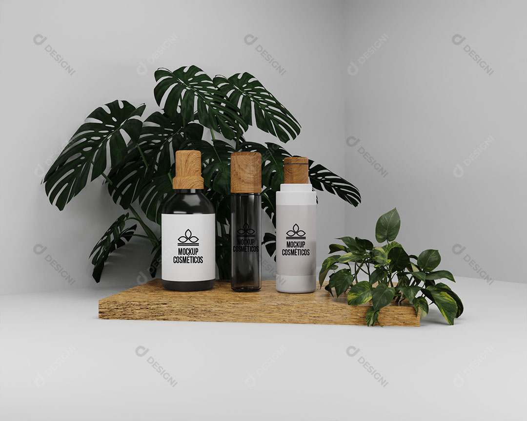 Mockup Frascos de Cosmético PSD Editável