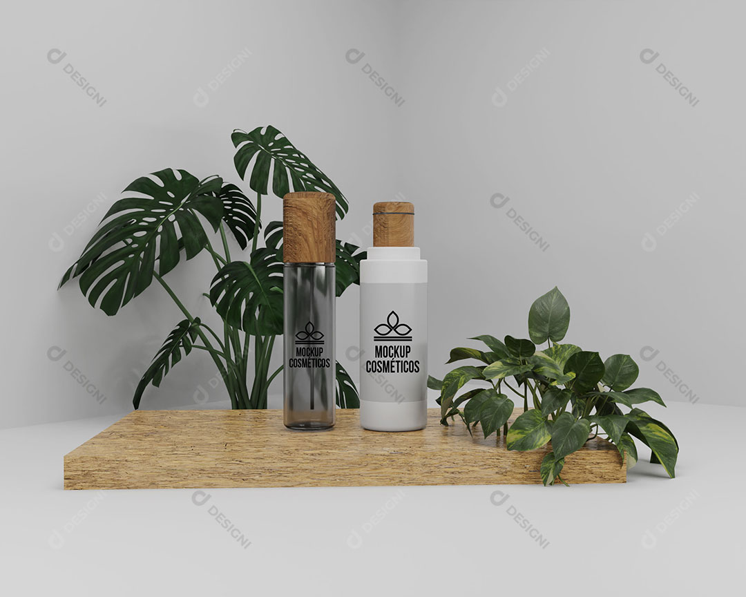 Mockup Frascos de Cosmético PSD Editável