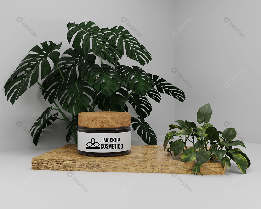 Mockup Potes de Cosmético Cores Editáveis PSD