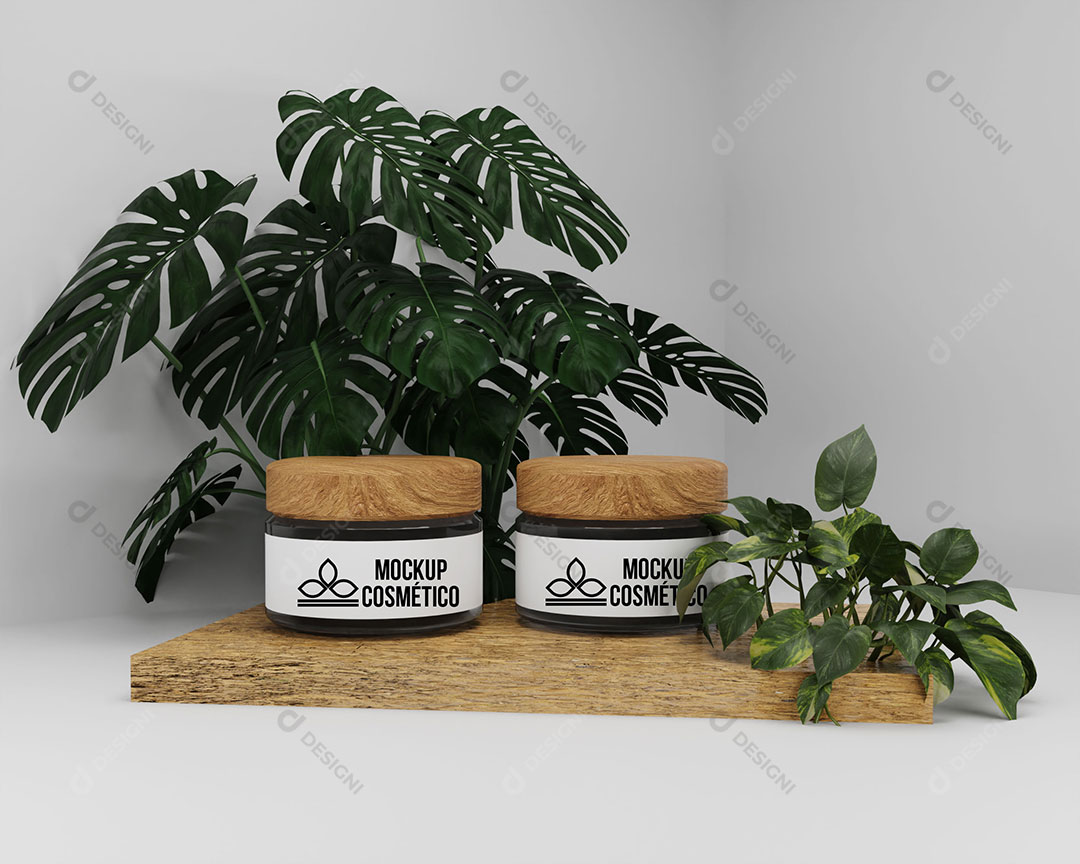 Mockup Cosmetic Pots Editable Colors PSD