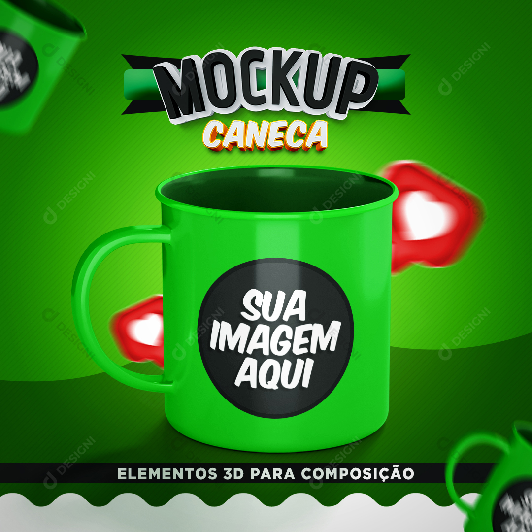 Mockup Caneca Verde PSD