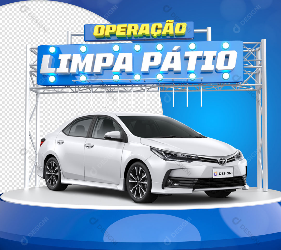 Operação Limpa Pátio Selo 3D Para Composição PSD