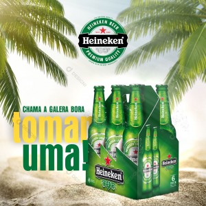Distribuidora Chama a Galera Cerveja Heineken Social Media PSD Editável
