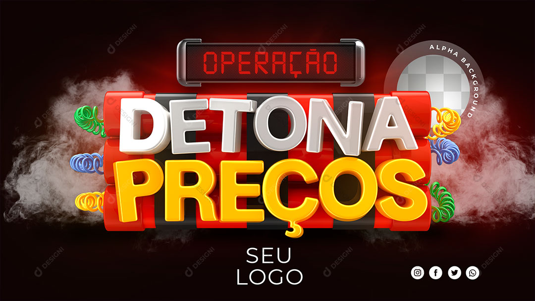 Operação Detona Preços Loja Promoção Social Media PSD Editável