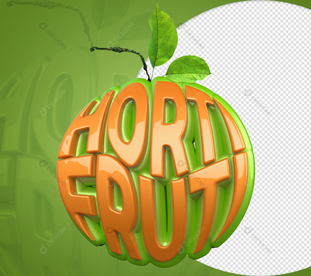 Hortifruti Selo 3D Elemento Para Composição PSD