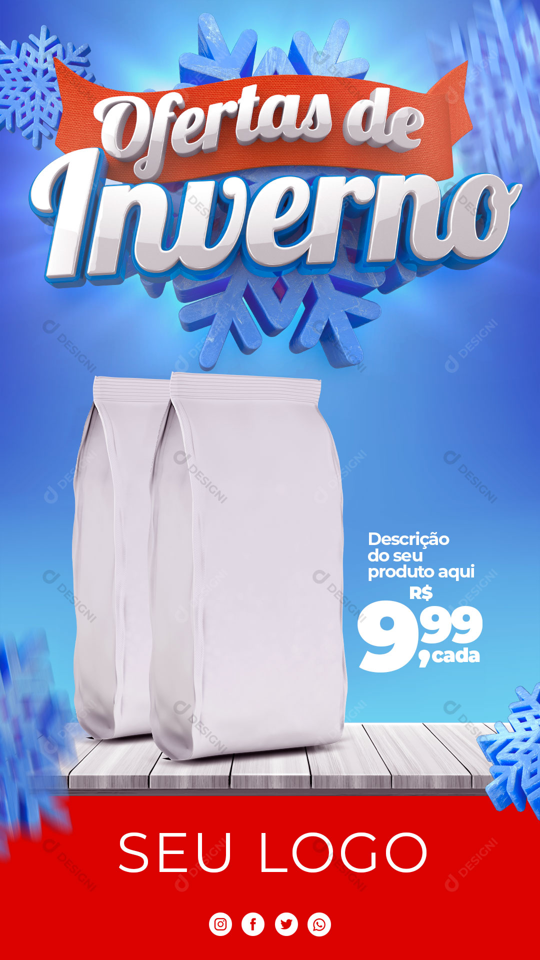 Story Ofertas de Inverno Produtos Lojas Supermercados Social Media PSD Editável