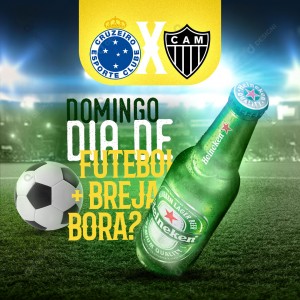 Distribuidora Domingo Dia de Futebol + Breja Social Media PSD Editável