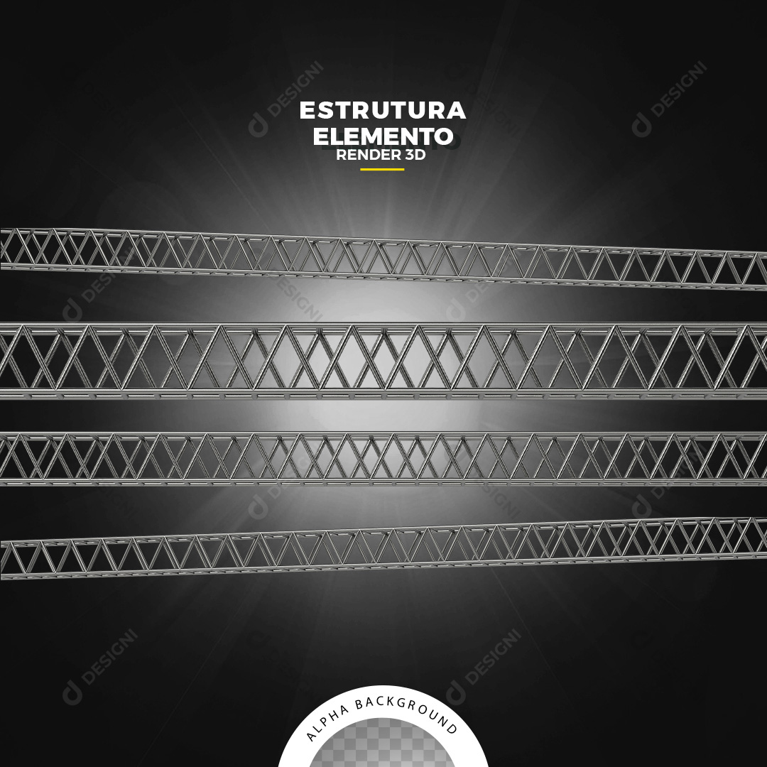 Elementos 3D Conjunto de Estruturas de Cenário Barras de Ferro PNG Transparente Sem Fundo