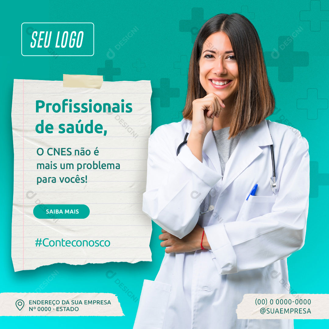 Profissional de Saúde Social Media PSD Editável