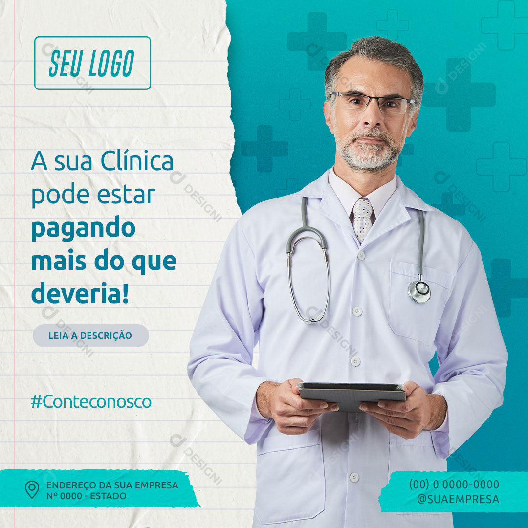 A Sua Clínica Pode Estar Pagando Social Media PSD Editável