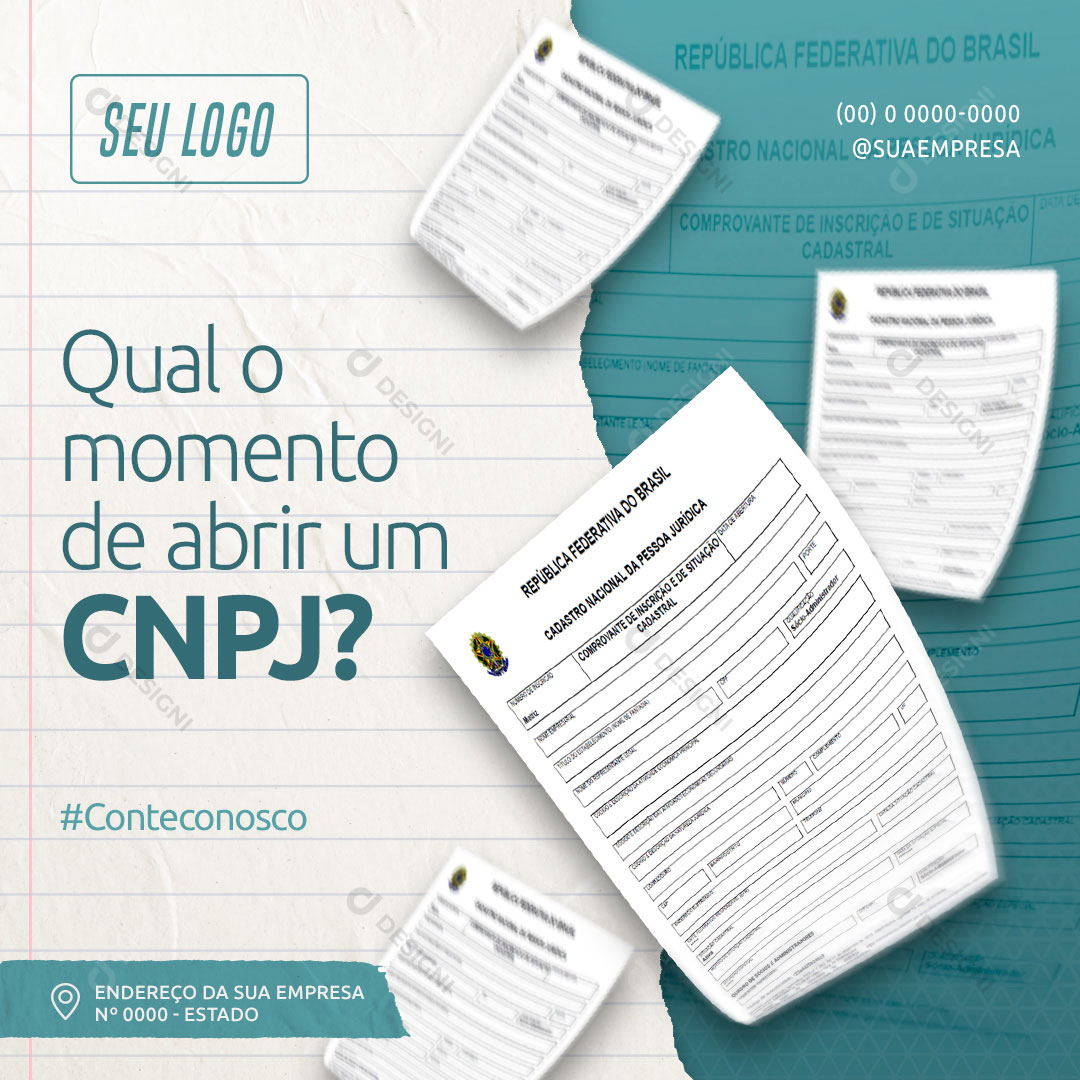 Qual o Momento de Abrir Um CNPJ Social Media PSD Editável