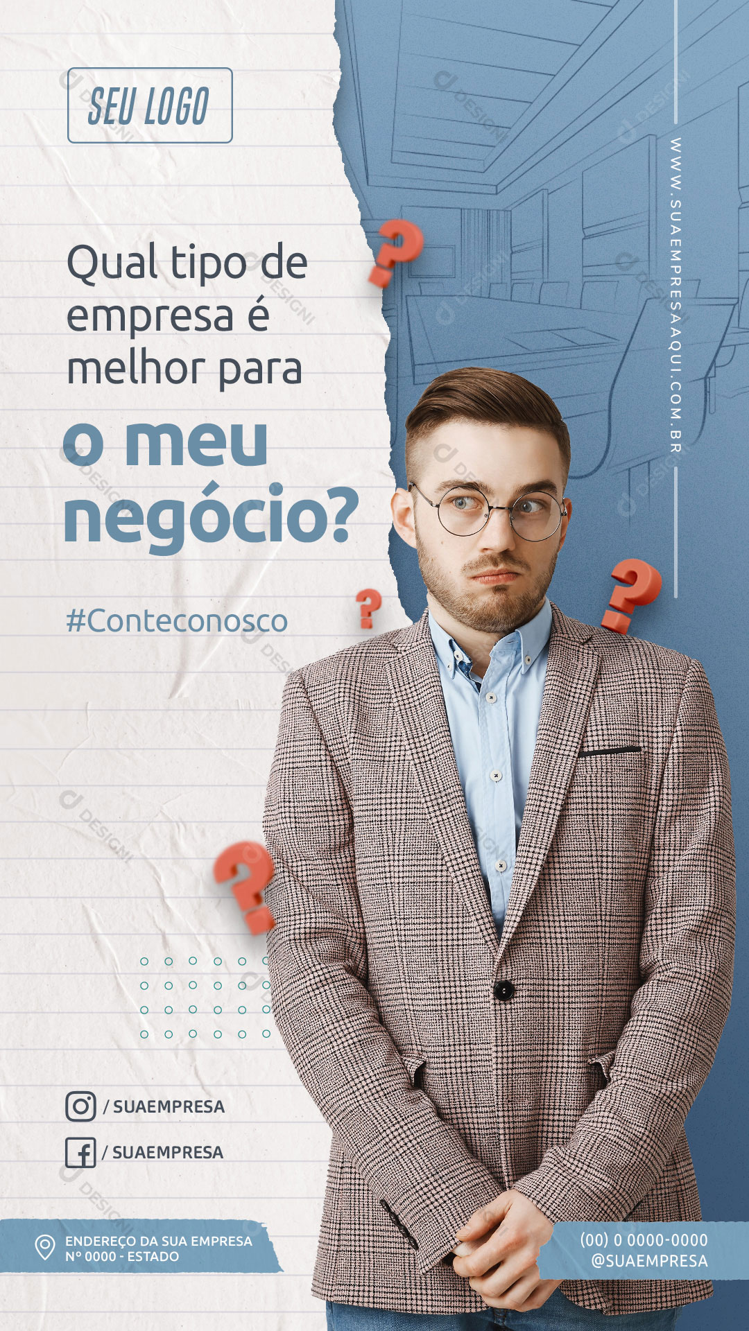 Story Qual Tipo de Empresa é Melhor Social Media PSD Editável