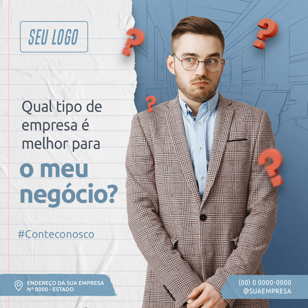 Qual Tipo de Empresa é Melhor Social Media PSD Editável