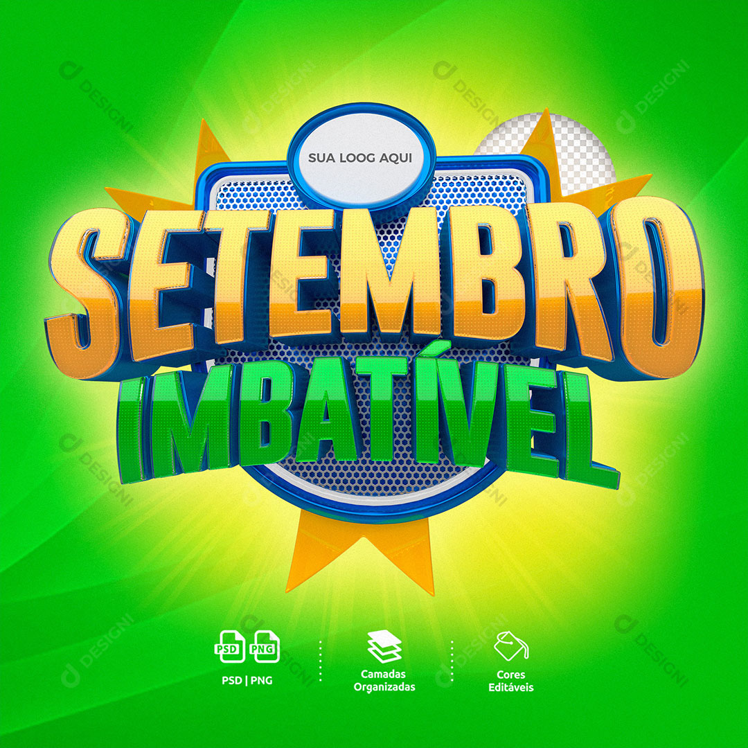 Setembro Imbatível Selo 3D Para Composição PSD Editável
