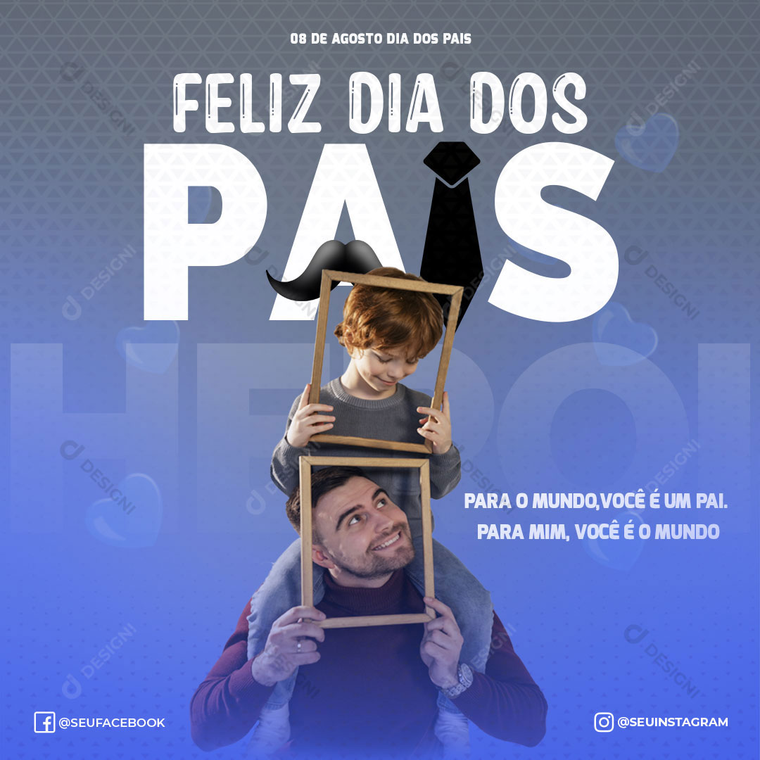 Feliz Dia dos Pais Social Media PSD Editável