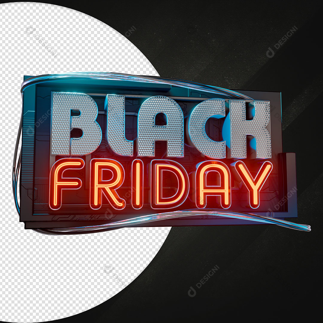 Black Friday Selo 3D Para Composição PSD